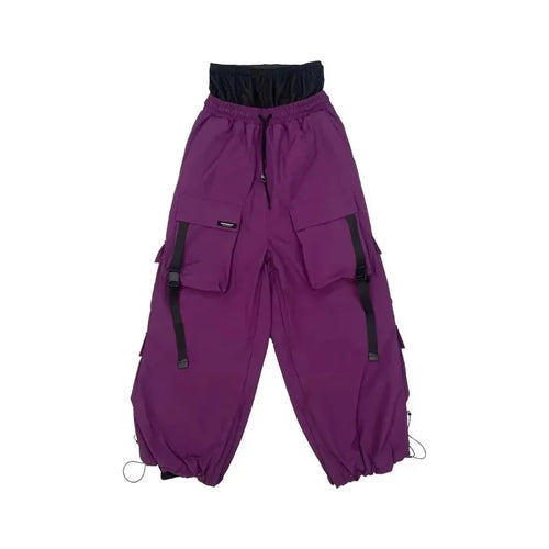 Baggy Snow Pants - Comfy Loose Fit for Ski & Snowboard-Frozenoir-Purple-m-