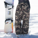 Camouflage Baggy Snowboard Pants Women - Wide Ski Pants for Winter Sports