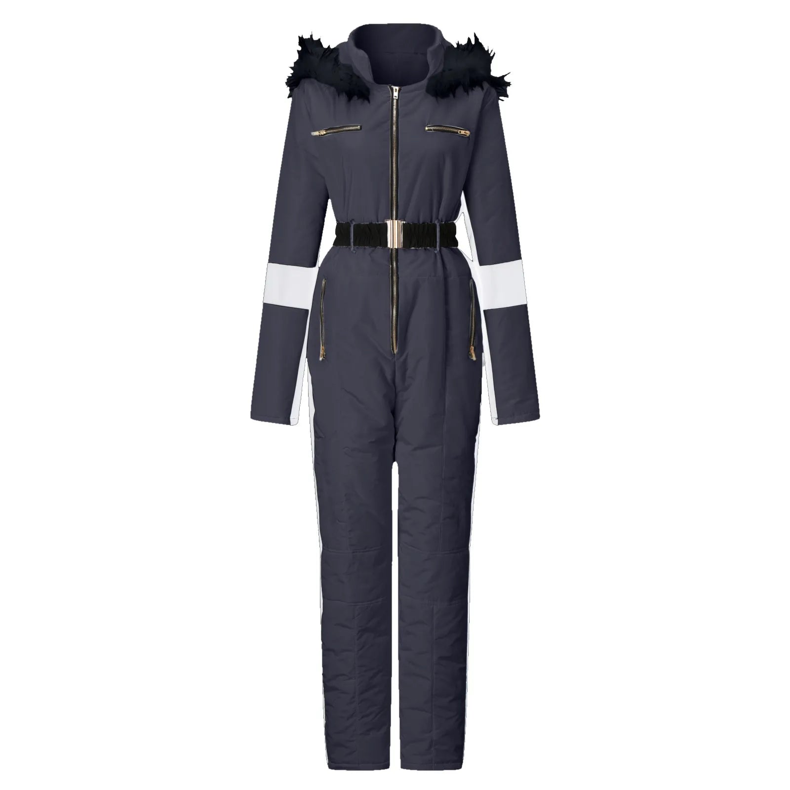 Women's Belted Ski Suit - Stylish & Warm for Ladies-Frozenoir-