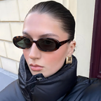 Oval Sunglasses for Women - Vintage Retro Glasses, Narrow