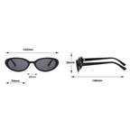 Oval Sunglasses for Women - Vintage Retro Glasses, Narrow