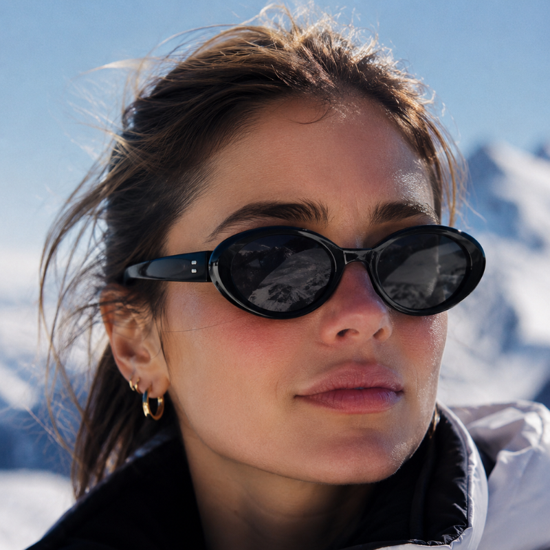 Oval Sunglasses for Women - Vintage Retro Glasses, Narrow