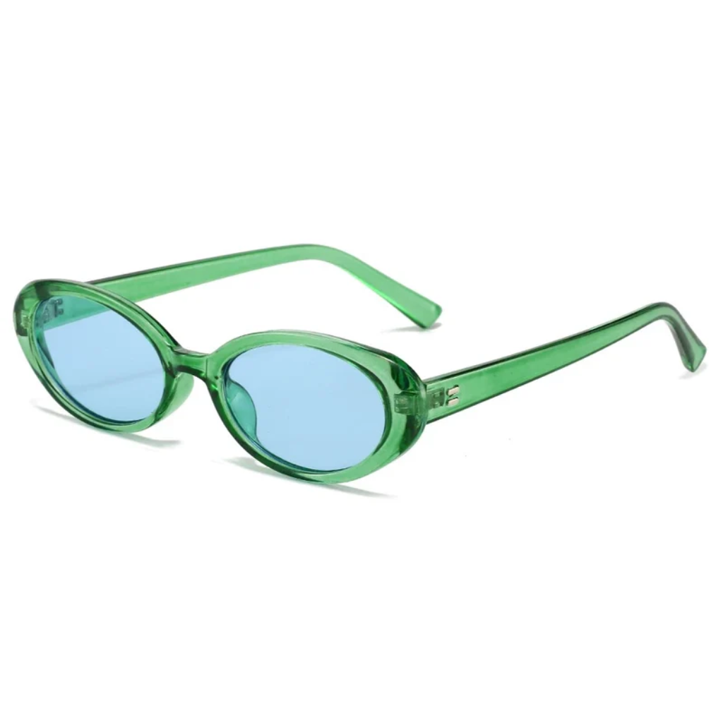 Oval Sunglasses for Women - Vintage Retro Glasses, Narrow