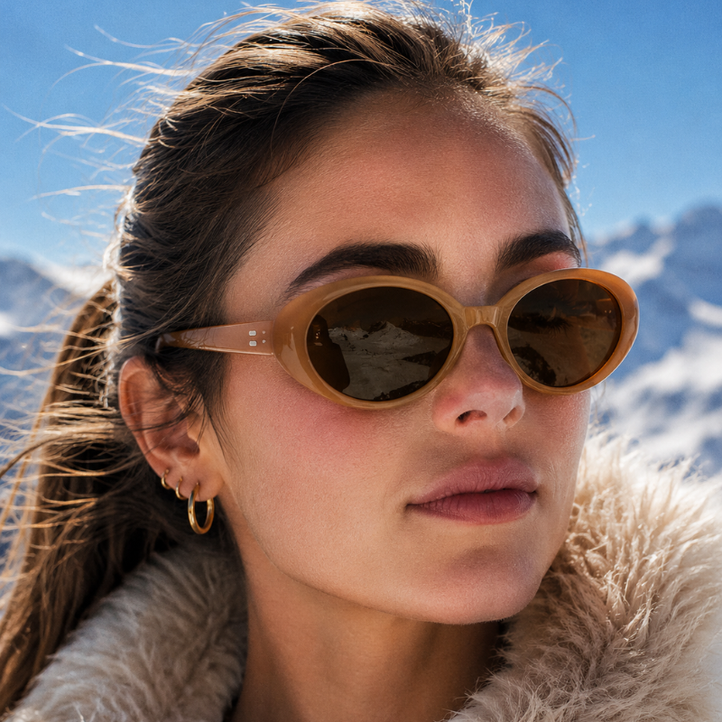 Oval Sunglasses for Women - Vintage Retro Glasses, Narrow