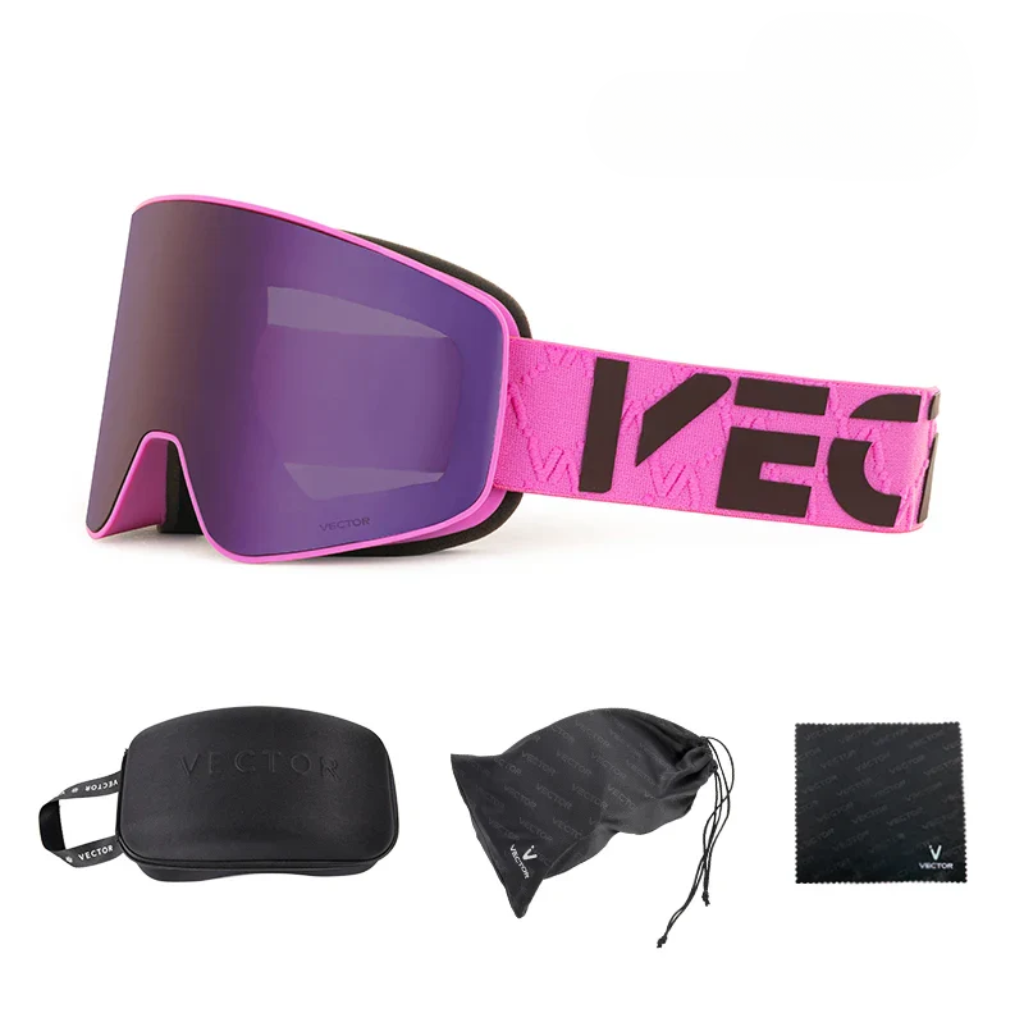 Ski Goggles - Mirrored Magnetic Interchangeable Lens, Anti-Fog