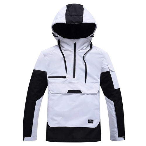 Hooded Ski Jacket - Half-Zip Snowboard Anorak-Frozenoir-